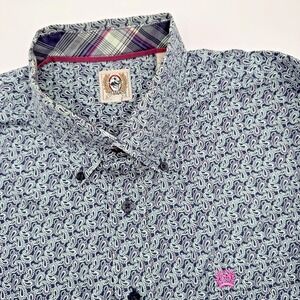 CINCH Shirt Western Men's XL Blue‎ Purple Paisley Cotton Long Sleeve Button-Down